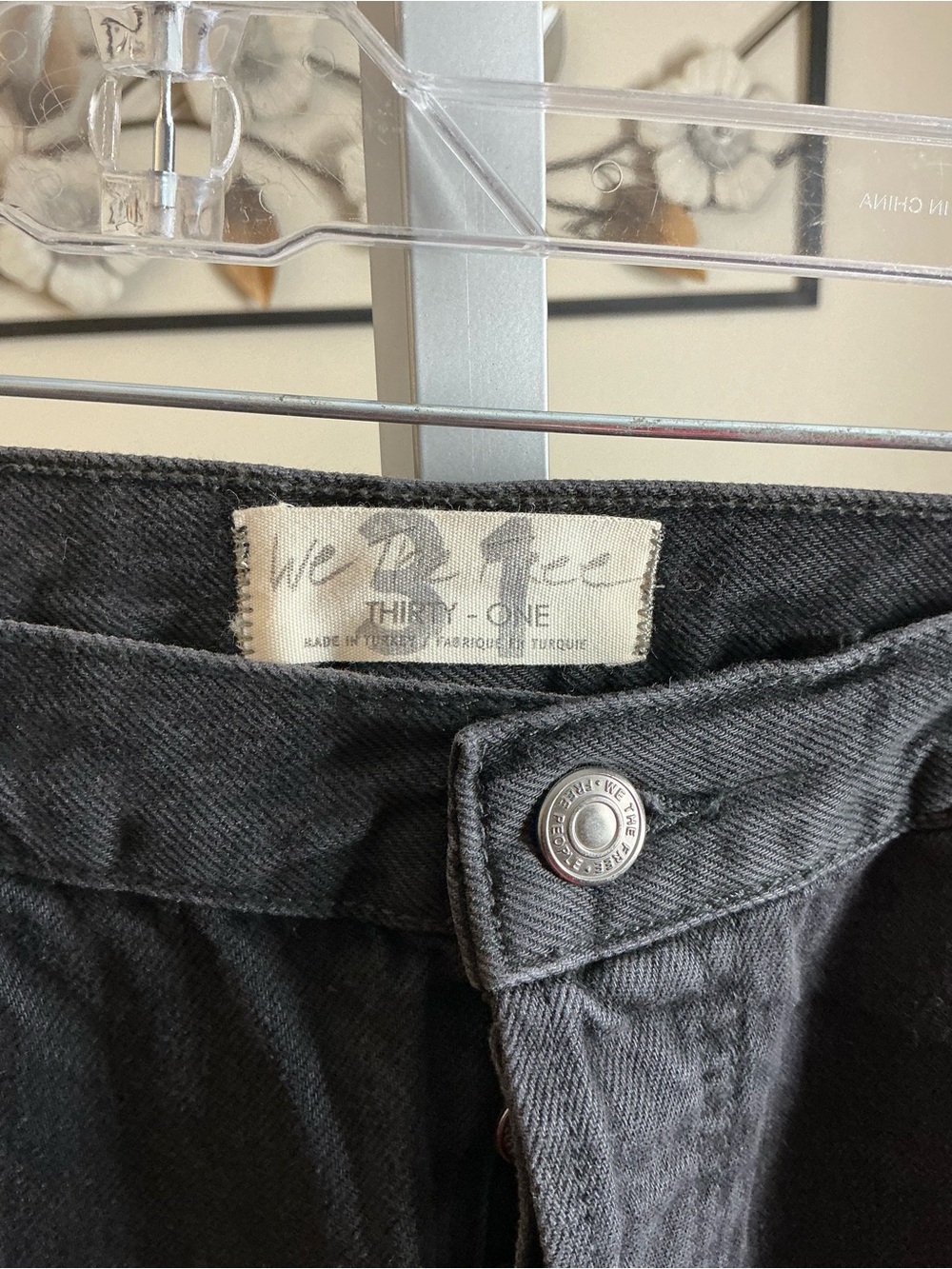 We The Free Black Button-Front Denim Jeans